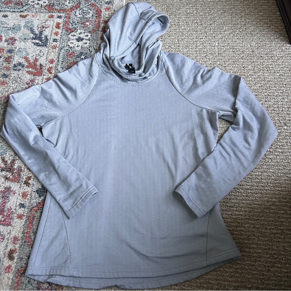 Mondetta women’s athletic warm workout active wear casual gray sweatshirt large